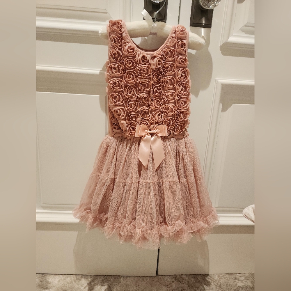 Popatu Girls Blush Rosette Dress